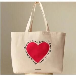 Sezane Limited Edition Heart Tote 'Bonjour L'Amour'